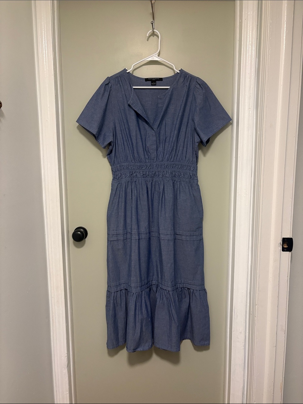 French connection cotton dress with pockets. Size L